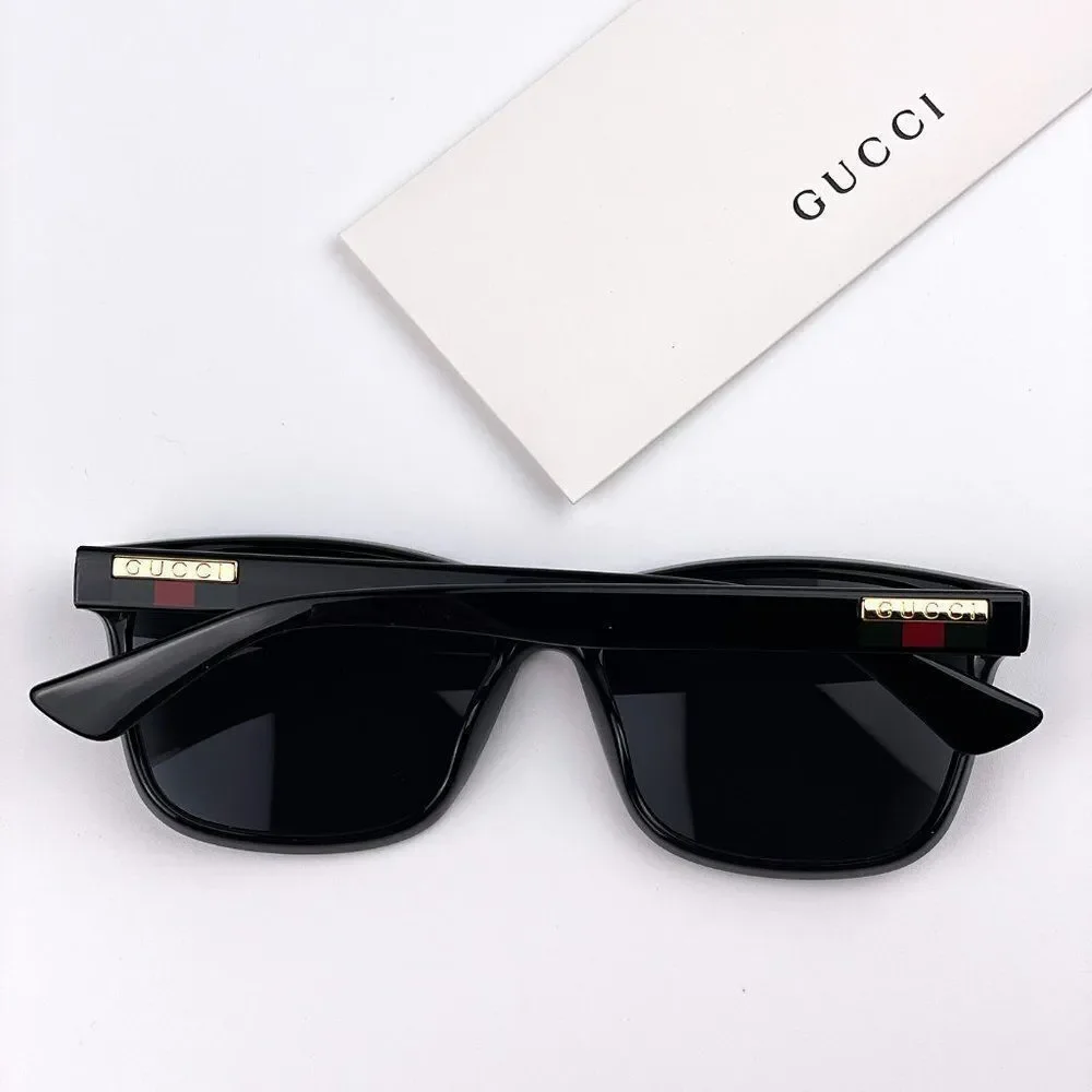 NEW GUCCI GG0746S 001 Black Grey Square Unisex Sunglasses